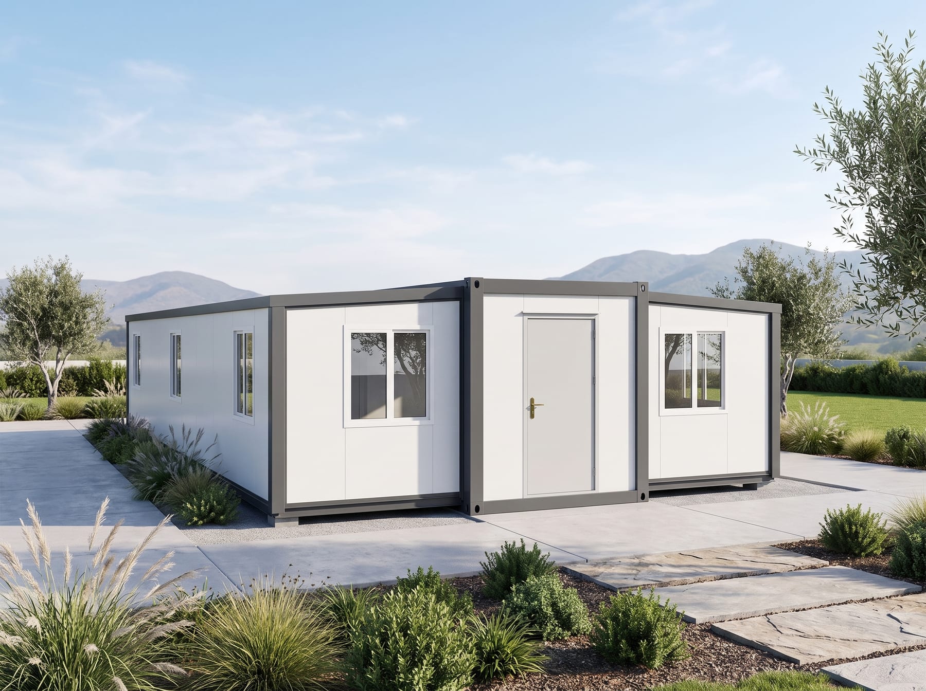 Maison expandable de 74 m² dépliée, trois chambres